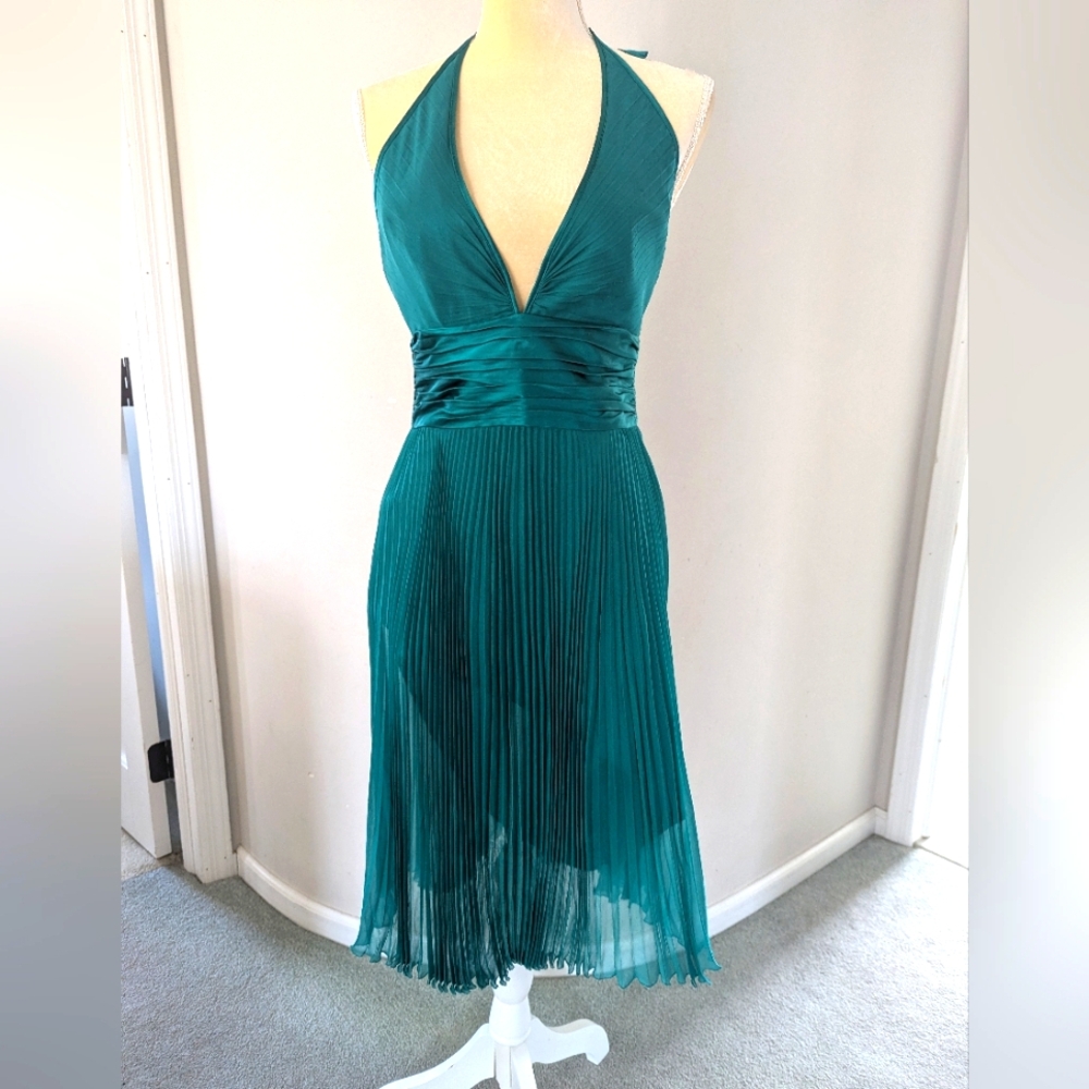 Silk Teal Halter Dress